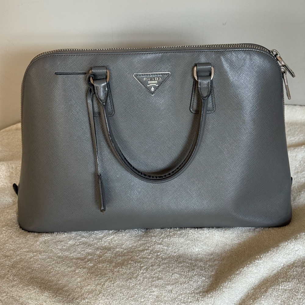 Prada Charcoal Leather Satchel